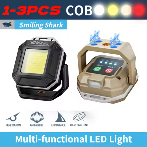 Smiling Shark Rechargeable LED Work Light Waterproof Inspection Lamp with Magnetic Base COB Keychain