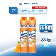 Lysol Antibacterial Disinfectant Spray Cleaner Citrus Meadows 510 G Set of 2