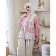 KEMEJA INDIRA Baheera Top Shirt Top Exclusive Printed Muslim FashionWanita