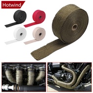 HOTWIND 5M Roll Motorcycle Exhaust Heat Shield Thermal Exhaust Tape Fiberglass Heat Wrap Pipe Heat I