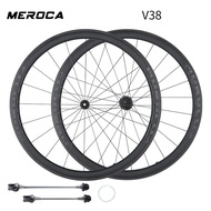 MEROCA 700C ล้อคาร์บอนจักรยานเสือหมอบ38มม. 50มม. V ขอบชุดเบรคแบบปลดออกได้เร็วน้ำหนักเบาเป็นพิเศษรถแข่งชุดล้อจักรยาน