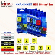 HZe Label 18mm*8M for Brother PT-E500, PT-E550W, PT-E800T,PT-P750W label printers....