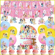 Bluey themed decoration celebrate happy birthday party plate paper banner tablecloth disposable tabl
