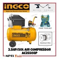 INGCO INDUSTRIAL 2.5HP/50L Air Compressor AC25508P w/ FREE TOOLSET