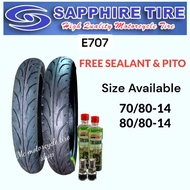 SAPPHIRE TIRE SIZE 14 WITH TIRE SEALANT AND PITO