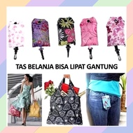 GS22 Hanging Shopping Bag Foldable Motif Practical Size Shopping Bag Supermarket Market Tote Bag Pla