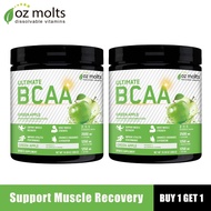 Ozmolts Branched Chain Amino Acid BCAA Powder Muscle Recovery Amino Acid Supplements Green Apple