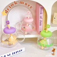 [Taiwan Shipment] Chubby Girl Glass Cute High-value Creative Straw Cup with Filter Mesh High Tempera