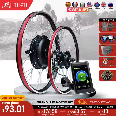 Electric Bike Conversion Kit 48V 1000W 1500W 2000W 72V 3000W Brushless Hub Motor Wheel For Ebike Con