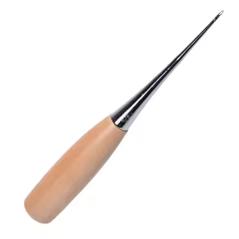 Professional Cloth Awl Sewing Tool Hole Punching Leather Wood Handle Awl Craft Stitching Leather Too