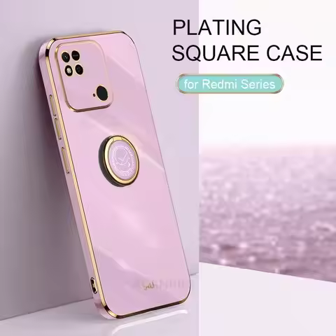 Redmi10c Plating Ring Holder Stand Case For Xiaomi Redmi 10c 10a 9c Nfc 9a 9at 10 A 9 C Poco C40 Lux