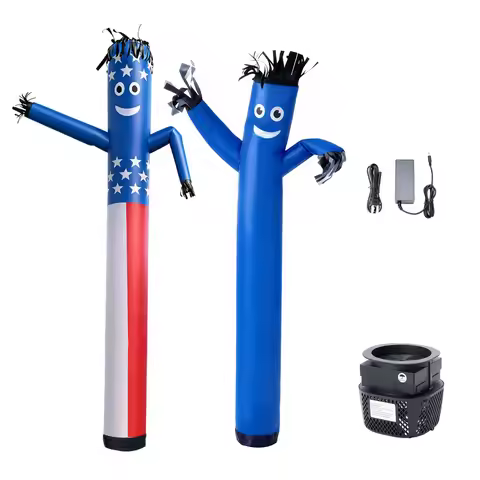 SucceBuy Inflatable Tube Man with Blower 6/8ft Tall with 1/15HP IPX3Waterproof Blower Fan for Outdoo