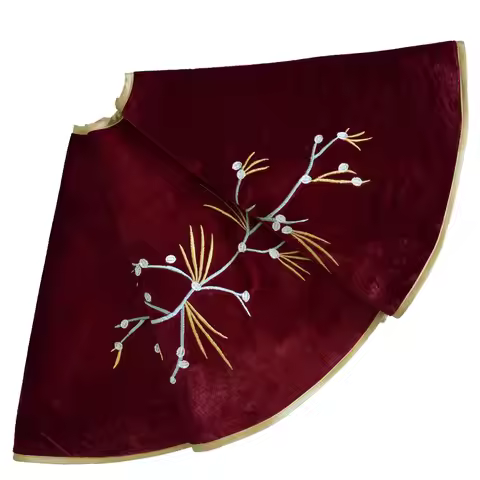 Sorrento 36inch/42inch/50inch Burgundy Velvet Christmas tree skirt Berry Embroidery skirt Christmas