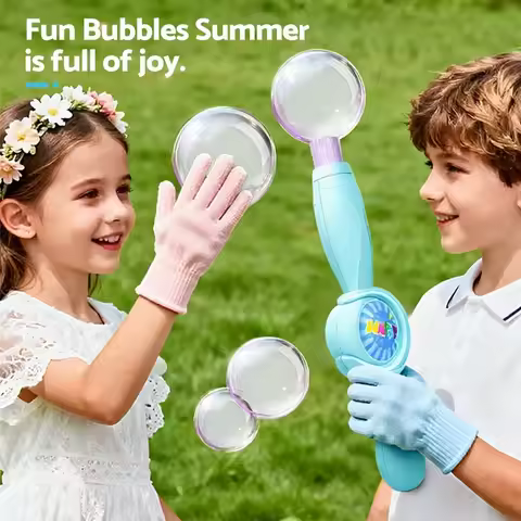 Smoke Bubbles Machine Elastic Bubbles Fog Mystic Wand Interactive Party Colorful Light Bubbles Blowi