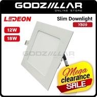 Ledeon LED Slim Downlight (Model: Y809 - 12W/18W) &lt;1 Year Warranty&gt;