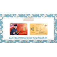 PUBLIC GOLD TUN MAHATHIR MOHAMAD O.5 GRAM GOLD BAR EKSKLUSIF  - FREE GIFT CARD HOLDER ALBUM