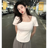Ww Weiweijia Plus Size Women's Irregular Half-Sleeved t-Shirt Early Bottoming Shirt 2024 Short Top Women Summer Dress