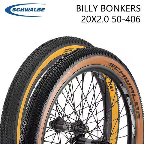 Schwalbe BILLY BONKERS 20x2.0 50-406 Tire for Dirt Jump PumpTrack Bike Brown Edge Bicycle Folding Ty