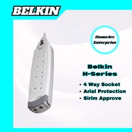 Belkin 4 Way Portable Socket [White] H-Series With Ariel Protection [2M] F9H402sa2M-MY