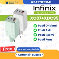Infinix Charger Kit XC07 - Gan 68W Charger - 2C1A - Free XDC95 | 100W Braided C to C Cable Official 