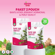 2 Pack Dermathib Spearmint Tea 30 Bags Natural Herbal Tea Bags for Hormonal Acne & PCOS BPOM