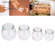 delicatelife 1PC Glass Cupping Body Massager Gua Sha Massager Scraping Cupping Cups Massage Fire Gla