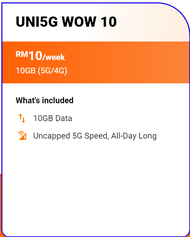 UNIFI 5G PREPAID Sim+Unlimited 4G Data *Unlimited 5G Data Unlimited Calls to all network