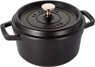 STAUB Cast Iron Round Cocotte, Black, 20cm, 40509-487-0