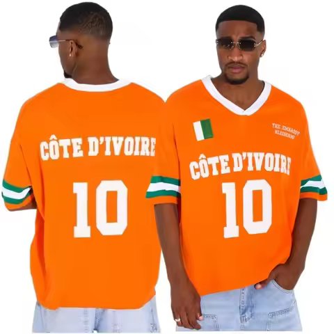 2026 New Ivory Coast Themed Jersey with Ivory Coast Flag Elements, Breathable Casual Quick-Drying Sh