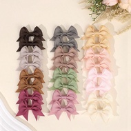 24 chiếc nơ cài tóc trơn cho phụ nữ, nơ ruy băng grosgrain, kẹp cá sấu có lót đầy đủ, kẹp tóc nơ tha