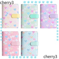 CHERRY Note Pad, A6 Loose-Leaf Binder Notebook, Creative Portable PU Leather Savings Book for Cash B