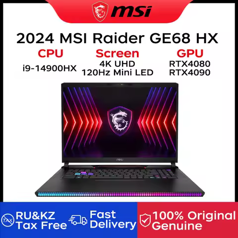 2024 MSI Raider GE68 HX Gaming Laptop 16 Inch 4K UHD 120Hz Mini LED Screen Notebook i9-14900HX 32GB 