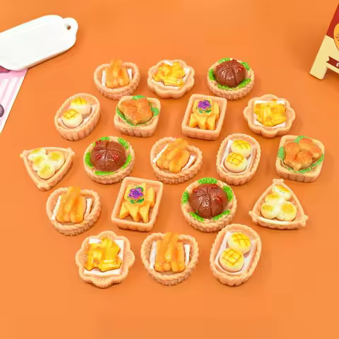 New Kawaii Mini Snacks Miniature Fake Food Figures Resin Flatbacks Scrapbook Supplies Cabochans Mini