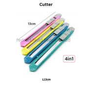 BK-28 4IN1 Cutter Knife Blade L13cm,pisau,gunting,pensel,pembaris,budak,wanita,A4,kertas,gam,glu,bul