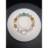 Full Crystal Quartz Mix Stone Bracelet 9 Tails Fox HQ 9-11mm F1457