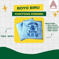 Boyo Plastic Bag biru 24x42 / 28x47 / 35x52 / 40x65 – Doff Plastic Bag Contents 50 Sheets