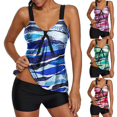 Women 2 Piece Printed Tops Bottoms Bikini Set Swimsuits Swimwear Swim Suites Womens Bikini