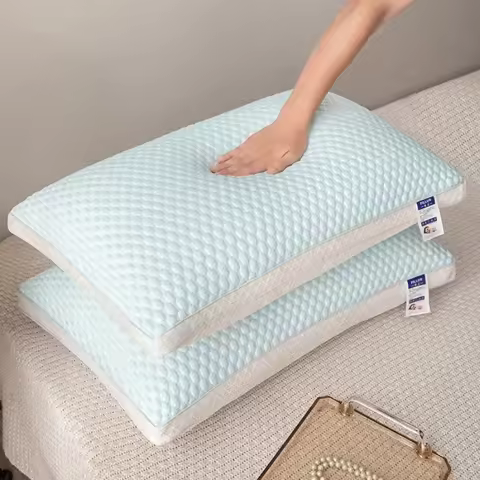 3D Ice Beans Cooling Pillow Summer Breathable Cervical Neck Support Pillow Washable Non-collapsible 
