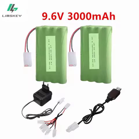 9.6v 3000mah Rechargeable Battery NiMH AA 9.6v 2400mah Batteries Pack For Rc toys Cars Tanks Robots 