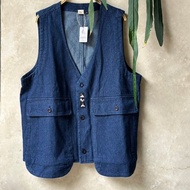 VA凹豆 | VA.outdoor | 山系人字紋大口袋單寧背心