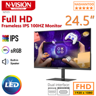Nvision 24.5" FHD TV, S2515 1920X1080 100HZ Frameless IPS Built in Speaker Monitor TV