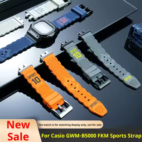 For Casio G-shock GMW-B5000 MRG-B5000 Sports Fluororubber Watch Strap GMW-BZ5000 Waterproof Watch Ba