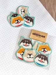 柴犬三兄弟貼紙_六張入///布貼紙  abbiesee貼紙簿