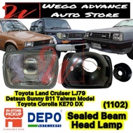 [READY STOCK] Toyota Land Cruiser Corolla KE70 Nissan Sunny B11 Square Head Lamp Universal Sealed Be