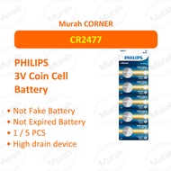 [Authorised Reseller] PHILIPS CR2477 Battery Bateri Batteri Coin button cell lithium 3V DL2477 LM247