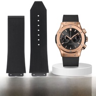 Classic Hublot Watchband Fusion Big Bang 19MM สายยางซิลิโคน Hublot HBNB สายรัดความหนาปานกลาง เรียบ อ