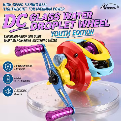 TEBEN DC Baitcasting Reel Metal Fishing Reel Anti-Backlash Long Casting Lightweight BFS Bass Trout L