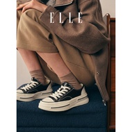 ELLE Black Thick-Soled Canvas Shoes Women 2026 New Style Summer Shoes Height Increasing Shoes White 