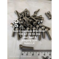 Stainless steel L bolt M5x20 2cm long/ THE A7-20 SS 304