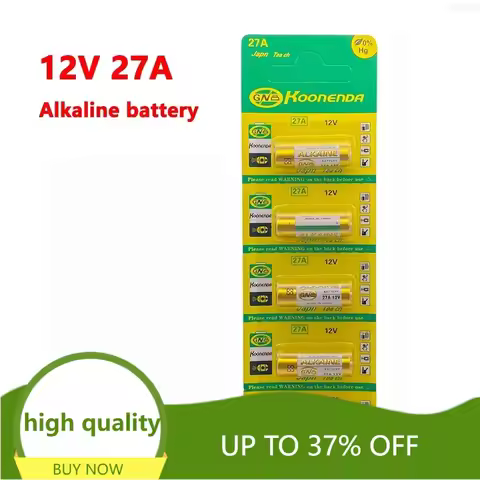 5PCS 12V 27A Dry Alkaline Battery for Doorbell,walkman,Car Alarm,Remote Control A27 27A G27A MN27 MS